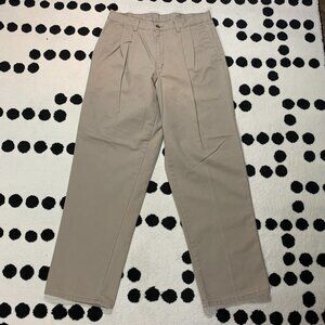 Levi's Vintage Khaki Pleated Chino Pants Mens 33x31 Tan 80s 90s Preppy Business